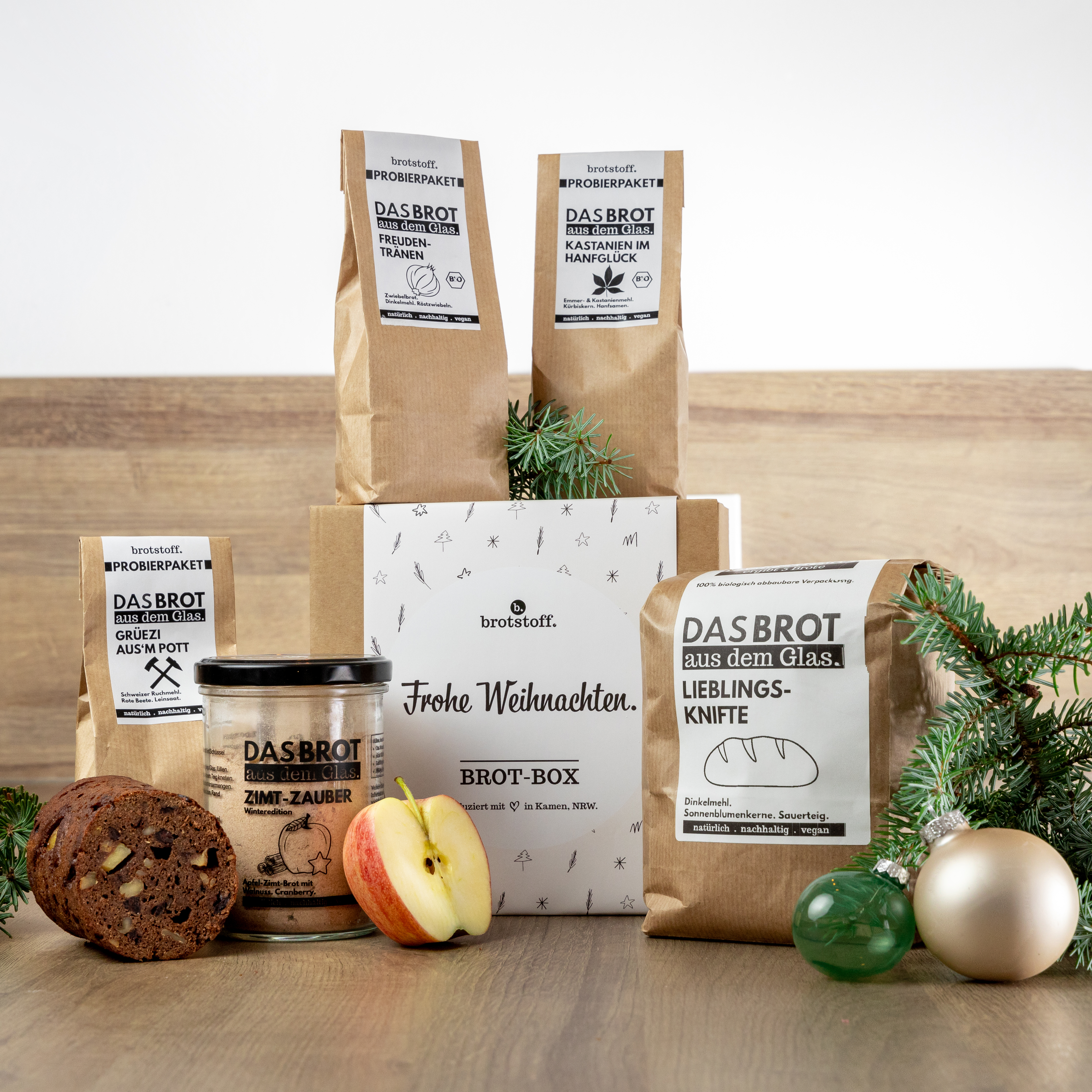 Brotstoff Geschenkbox Brot-Box Frohe Weihnachten